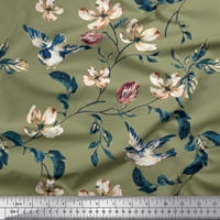 Soimoi poliester crep tkanina Robin, lišće i divlja cvjetni otisak šivaći tkaninu dvorište široko