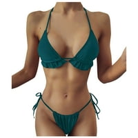 Cara Lady Women Dva seksi setovi solidne boje plus veličine kupaći kostim za kupaći kostim bikini zeleni