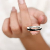 Laboratorija je stvorila crnu dijamantni prsten u zlatu, baguette večni prsten za slaganje za žene,