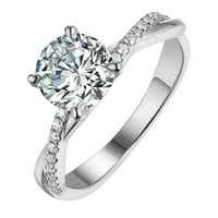 Heiheiup Prstenovi Goldsilver Wedding 5- Nakit za ženske nakita Žene Bijele prstene Prstenje Zapadni