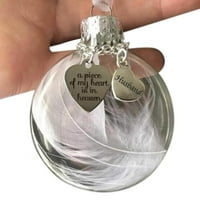 Clear božićna ornamentna perje lopta, od mog srca je na nebu, 2.4 '' Okrugli čistim plastičnim kuglim