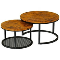 Mieres Moderan okrugli stola za kavu set gniježđe kafe stolovi sa metalnim okvirom i metalnom mrežnom