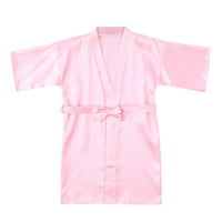 Toddler Baby Kids Girls Solid Silk Satin Kimono Obući za spavanje odjeće za spavanje