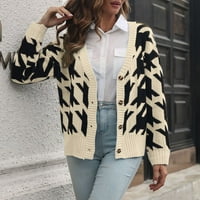 Cardigan za žene dugački modni dugih rukava, džemper s dugim rukavima kaput padaju kardiganski džemperi