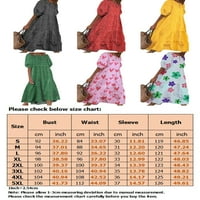 Prednji protok Women Plus size Cvjetni print Maxi haljine Plaža Kaftana Flowy Labava tunika Haljina