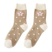 Yinguo ženske zimske čarape jesen i zima Srednja cijev za ispis tople čarape