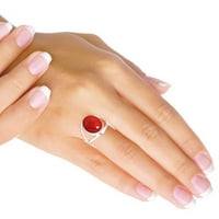 Sterling srebrni prsten za žene - djevojke crvene kamene dragulje Srebrna prstena Sigurnost Rođenje