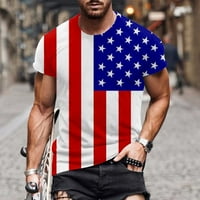 Košulje za muškarce Američka majica patriotske zastave Ljetni casual vrhovi Ispis majica Crew vrat kratkih