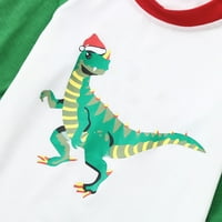 Canrulo Usklađivanje obiteljske božićne pidžame Postavite dinosaur Print Plaid Spavaj za spavanje za