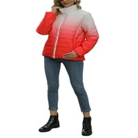 Seyurigaoka Ženska gradijentna boja Pakiranje Obrezivanje jakna Zima topla lagana dugi rukav zip up