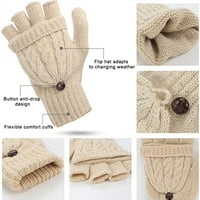 HELDIG FLIP Slatka vunene rukavice od dvostruke upotrebe, topla jesen i zimska rukavice od pola prsta