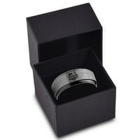 Tungsten košarkaški prsten prsten za muškarce Žene Udobnost FIT Black Step Bevel Edge brukirano sivo