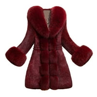 Kali_store Womens Fall Coat kapute, kaput s dugim rukavima Sherpa nejasna odjeća, m