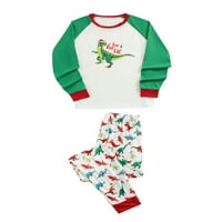 Canrulo Božićna porodica Usklađivanje pidžama postavljen zeleni dinosaur Ispis Jammyes Sleep odjeća