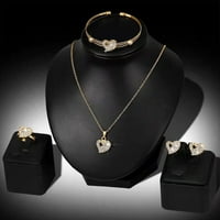 Hanxiulin Gold izdubljeni ljubavni privjesci ogrlice naušnice narukvica prsten slatki i ženski set za