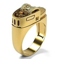 Buytra Muška modna zlatna svjetlija prsten poklon vjenčani nakit prstenovi Punk Hip Hop Stranica