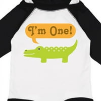 Inktastic 1. rođendan aligator džungla poklon dječaka ili dječje djevojke dugih rukava