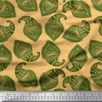 Pamuk soimoi narančasto poplin tkanina zelena paisley ispis tkanina od dvorišta široka