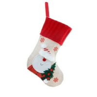 HGW Božićni ukrasi crvene granice netkane božićne čarape Božićni pokloni Božićni privjesci