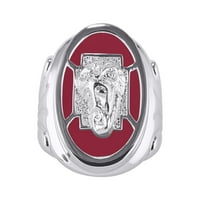 Muški prstenje srebrni dizajner Christ Head Religiozni prsten sa dijamantima i crvenim kvarcnim crvenim