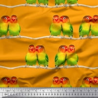 Soimoi pamučna patka tkanina grana i šarena papagajna ptica otisnuta zanata tkanina sa dvorištem širom