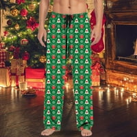 Baccoke Muške hlače Božićne muške casual pantalone Pajama hlače sa crtežom i džepovima Božićni poklon