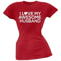 Volite moj fenomenalni suprug crveni mekani juniorski majica - X-Veliki