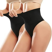Ženski Tummy Control Thong karoserija Paper Panty Trainer Butt Ucker Plickers, l crna