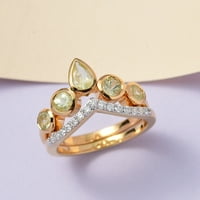 Trgovina LC set Chrysoberyl Moissanite Pearl srebrna Vermeil Žuta pozlaćena prsten za odgajani za žene