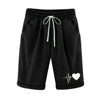 Wendunide Teretne hlače Žene Ljetne pamučne posteljine pantalone hlače kratke hlače za plažu sa džepom