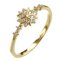 Prstenovi za teen djevojke modni prsten snježne pahuljice zaručnički poklon s dijamantnim prstenom