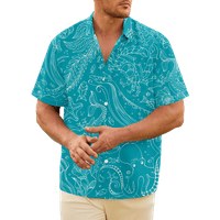 Havajska majica za muškarce - ocean životinje tiskane majice kratkih rukava za zabavu na plaži