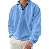 Muški ležerni gumb s dugim rukavima dolje pulover košulje dukseri i vrhovi vrata