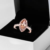 Prstenovi talasni šampanjački dijamantni prsten Elegantni prsten za rinestone, zlatni nakit Zlatni nakit