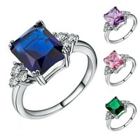 Biplut Fashion Square Cut Cubic cirkonija Rhinestone prsten za brisalni poklon nakita