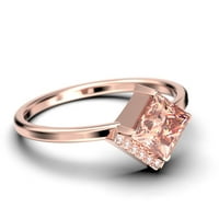 BOHO & HIPPIE 1. Karat Princess Cut morgatit i dijamantni prsten za zabavu, klasični vjenčani prsten