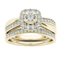 Modni prstenovi Par prstenovi pozlaćeni umetnuti zircon prsten klasični nakit