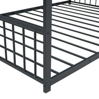 Metalni krevet u punoj veličini, Montessori Platform Okvir za krevet s uzglavljem i podnožja, površine