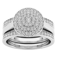 Prsten za prometanje za žene za prstenje 2-in-set odvojivi sjajni dijamantski prsten za angažman vjenčani