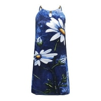 Mini haljine za žene Halter vrat labavi fit cvjetni ispisani izrezani ležerni otvoreni leđa ljetna haljina