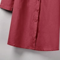 Bazyrey ljetne haljine za žensko čišćenje od tiskane ženke V-izrez casual rukave labave letnje haljine
