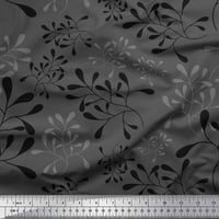 Soimoi siva pol georgette tkanina umjetnička lišća ispis tkanine dvorišta široko