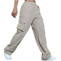 Khaki Womens znojne hlače Ženska ulična stil dizajna Sense Multi džep Niske struke Sportske hlače Žene