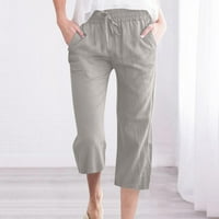 Azrijske hlače za žene, žene plus veličine hlače modne ležerne boje elastične labave ravne široke noge