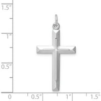 Sterling Silver Rodium-prekriven križ izrađen u Sjedinjenim Državama QC9685