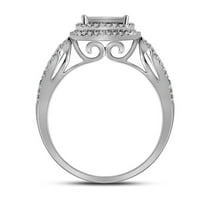14k bijela zlatna princeza Diamond Bridal Set za vjenčanje 1- cttw