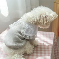 Kostim za kućne ljubimce Slatka životinja Vintage Big Čipka ovratnik kućni kaput Pamuk meka pulover