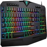 Ožičena RGB Gaming tastatura, 7-boja LED dugina pozadinsko osvjetljenje USB tipkovnice, samostalni multimedijski