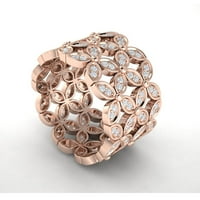 2CTW okrugli rez dijamantski prong dame cvijet puni vječni prsten za brisanje svadbeni godišnjica vjenčanica
