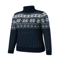 Ženski božićni džemperi s visokim vratom Snowflake Ispiši ružni božićni džemper za odmor, odjeća pokloni